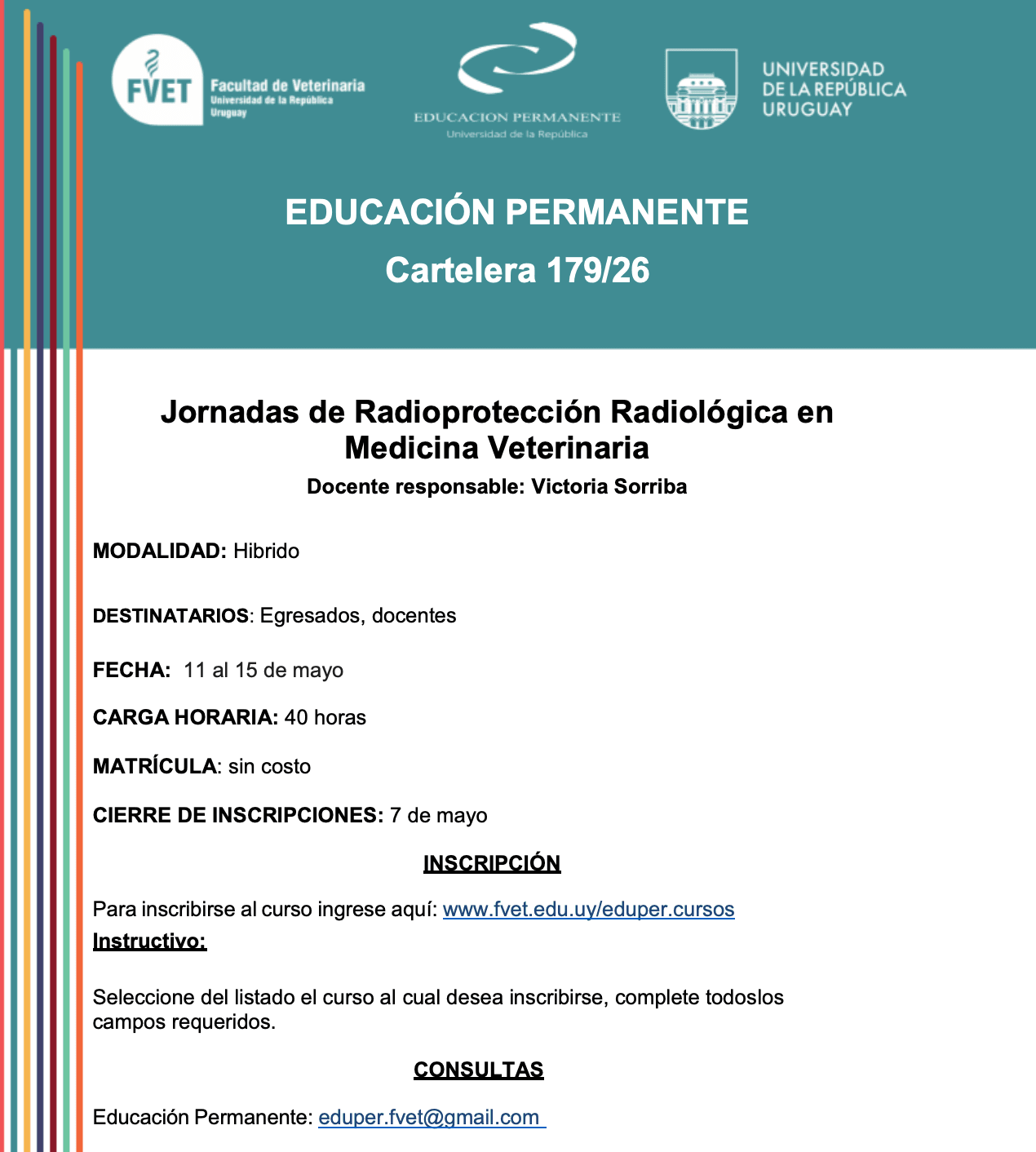 Jornadas de Radioprotección Radiológica en Medicina Veterinaria